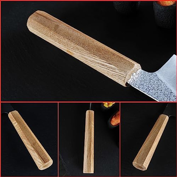 Vegetable Knife 7 Inch Japanese Nakiri Knife High Carbon Powder Forge Stainless Steel 905 Blade With 62 Hrc Natural Ash Wood Handle Light Weight Comfortable Grip 180Mm