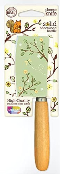 Talisman Designs Cheese Knife Woodland Design Solid Beechwood Handle & Stainless-Steel Blade Cute & Functional Kitchen Tool Decorative Wooden Utensils