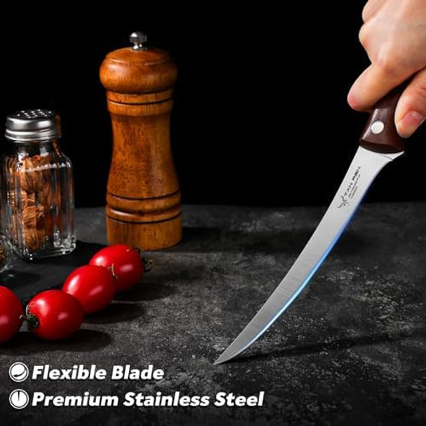 8 Inch Cleaver Knife And 6 Inch Boning Knife For Meat Cutting High Carbon Steel Butcher Knife Stainless Boning Knives With Sheath