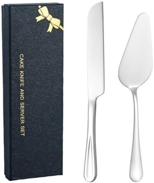 Stainless Steel Baking And Serving Utensil Set Of 2 Cake Knife And Server Set Pie Server Set (Silver) Stainless Steel Baking And Serving Utensil Set Of 2 Cake Knife And Server Set Pie Server Set (Silver)