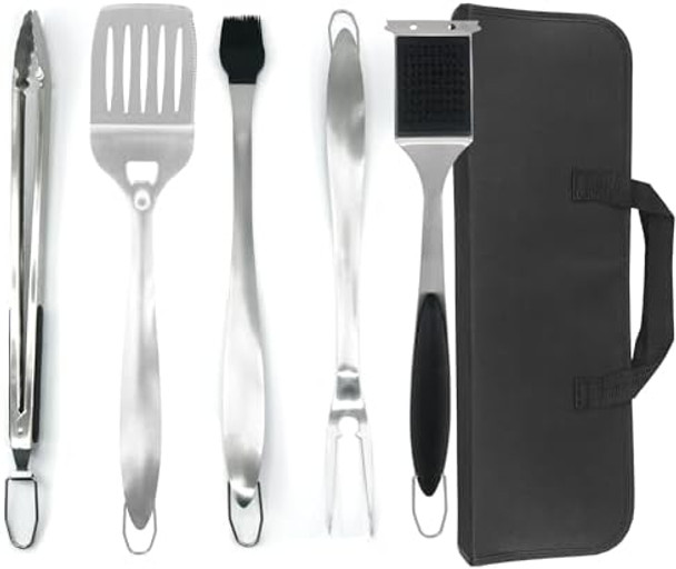 Stainless Steel Bbq Grill Tool Set - Heavy Duty Spatula Fork Brush Scraper & Tongs - Perfect Grilling Accessories & s For All Stainless Steel Bbq Grill Tool Set - Heavy Duty Spatula Fork Brush Scraper & Tongs - Perfect Grilling Accessories & s For All