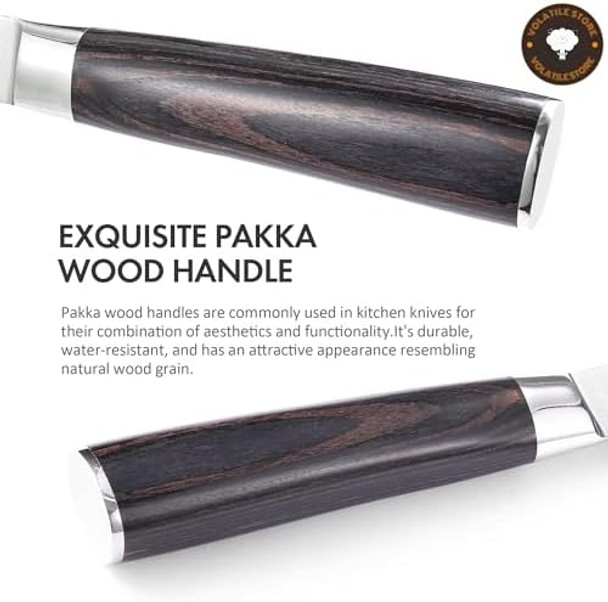 Professional Japanese Kitchen Knife - 8Inch Sharp Chef Knife - High Grade Stainless Steel With Pakka Wood Handle ( Box Included)