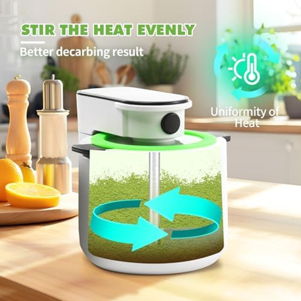 Herbnifique 3-In-1 Decarboxylator & Oil Infuser & Gummy Maker Machine With Mixing Function Tincture Maker Herbal Recipe Book Included (Black)