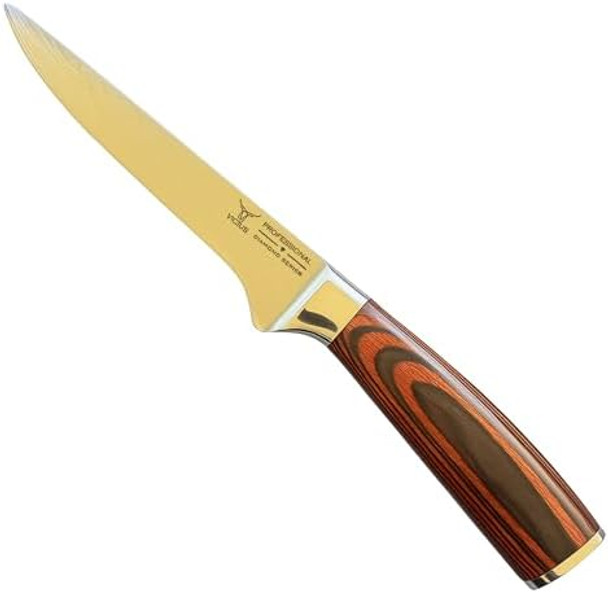 Laser Damascus 6-Inch Boning Knife – Precision Stainless Steel Blade For Deboning Meat & Professional Kitchen Use