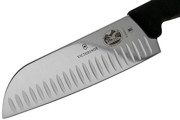 Victorinox 5.2523.17 Fibrox Pro Santoku Knife For General-Purpose Slicing Dicing Mincing And Everything In Between Fluted Edge Blade In Black 6.7 Inches Victorinox 5.2523.17 Fibrox Pro Santoku Knife For General-Purpose Slicing Dicing Mincing And Everything In Between Fluted Edge Blade In Black 6.7 Inches