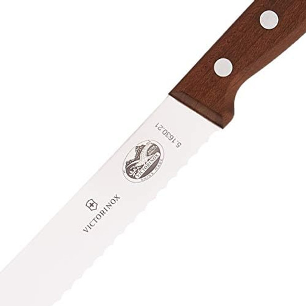 Victorinox 8-Inch Wavy Edge Bread Knife Rosewood Handle