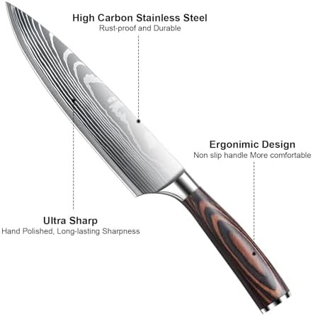 High Carbon Stainless Steel Nakiri Knifesharp And Versatile Kitchen Cleaver Knifemultipurpose Asian Chef Knife For Home And Kitchen With Ergonomic Handlefor Shred Slicing Mincing