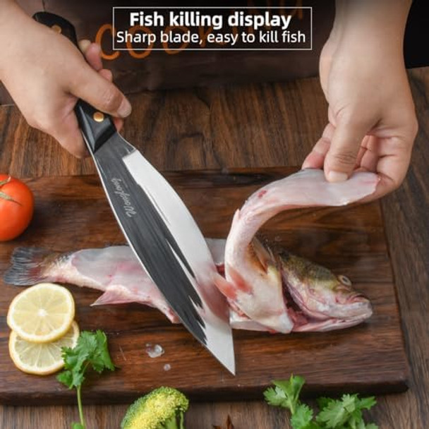 Sharp Mouthed Large Fish Knife Slicing Knife Kitchen Knife Sharp Slaughter Fish Special Knife Meat Cleaver Seafood Market Aquatic Fish Knives Professional Kitchen Knife Fish Hunting Knife