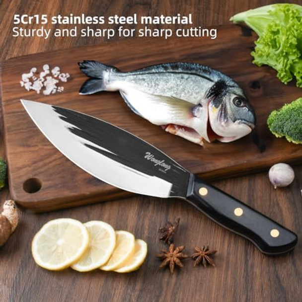 Sharp Mouthed Large Fish Knife Slicing Knife Kitchen Knife Sharp Slaughter Fish Special Knife Meat Cleaver Seafood Market Aquatic Fish Knives Professional Kitchen Knife Fish Hunting Knife