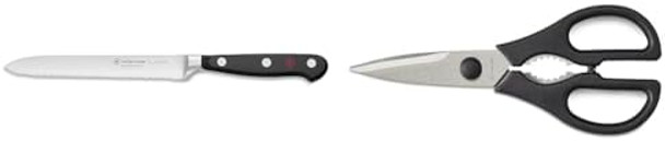 Wüsthof Classic 5" Serrated Utility Knife Black