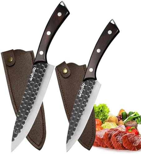 Professional Japanese Chef Knives Forged Stainless Steel Meat Fruit Gyutou Knife Butcher Cleaver Fish Kitchen Knife With Cover (1 Set)