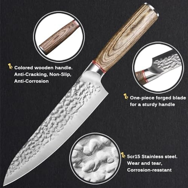 8" Professional Chef Knife Hand Forged High Carbon Steel Japanese Gyutou Kitchen Knife Cooking Knife For Meat Vegetables Cutting Chef For Home Restaurant