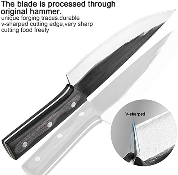 Chef Knife Handmade Forged Kitchen Knives Professional Butcher Knife Sharp Cleaver Knives Meat Slicing Knife For Cooking Bbq Outdoor Camping