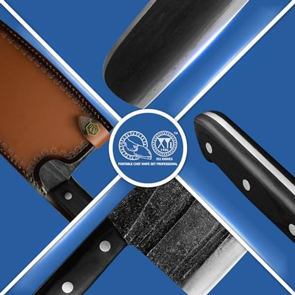Xyj Full Tang Stainless Steel Cleaver 6 Inch Caving Boning Knives For Meat Fish Vegetable Cooking Outdoor Camping Knife Carry Sleeves