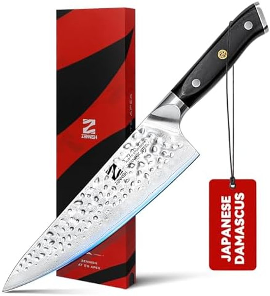 Chef Knife 8 Inch Damascus Chef Knife Japanese Aus-10 Steel Core & 67 Layers Of Damascus Cladding Ergonomic G10 Handle With Premium Box