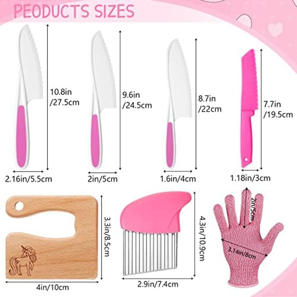 7 Pieces Christmas Wooden Kitchen Knife For Kids Include Plastic Potato Slicers Cooking Knives Serrated Edges Toddler Knife Kids Plastic Knife Resistant Gloves For Kitchen Children (Crocodile)