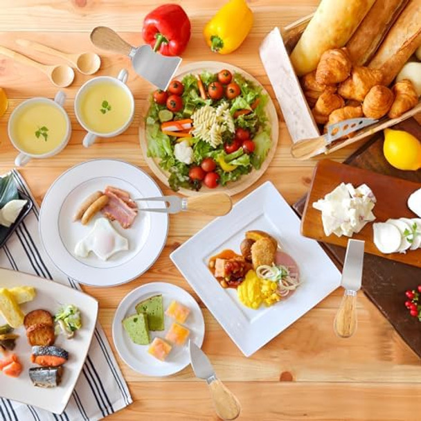 6 Pcs Cheese Knives Set Mini Stainless Steel Cheese Knives Set With Wooden Handle Perfect For Charcuterie Board Accessories And Cheese Spread