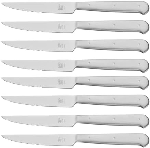 Zwilling Porterhouse Razor-Sharp Steak Knife Set Of 8 With Black Presentation Case Set Silver Zwilling Porterhouse Razor-Sharp Steak Knife Set Of 8 With Black Presentation Case Set Silver
