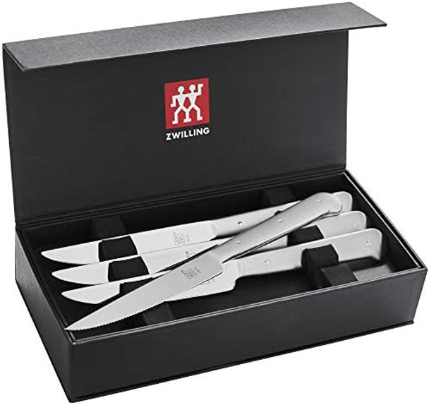 Zwilling Porterhouse Razor-Sharp Steak Knife Set Of 8 With Black Presentation Case Set Silver Zwilling Porterhouse Razor-Sharp Steak Knife Set Of 8 With Black Presentation Case Set Silver