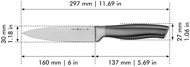 Henckels Graphite Razor-Sharp 6-Inch Utility Knife Small Carving Knife German Engineered Informed By 100+ Years Of Mastery Gray