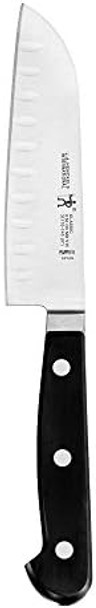 Henckels Classic Razor-Sharp Hollow Edge Santoku Knife 5 Inch German Engineered Informed By 100+ Years Of Mastery Black/Stainless Steel