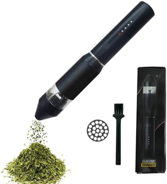 Electric Herb Grinder for Flower Buds Portable Handheld Smart Pollen Spices/Grains USB C Rechargeable Easy to Use.