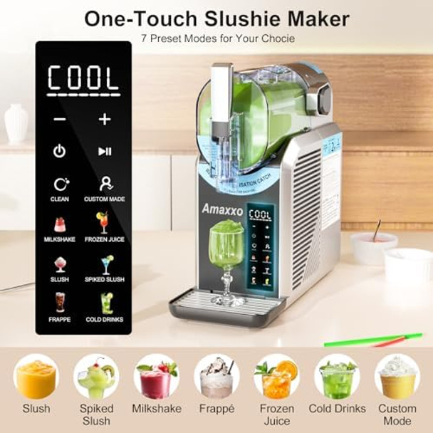 Slushie Machine for Home 15-60Mins - 88oz Slushy Machine Maker No Ice Needed Self Cleaning Frozen Drink Machine 7 Preset Programs for Margarita Frappés Milkshakes Soda Fruit Juice Slushies Slushie Machine for Home 15-60Mins - 88oz Slushy Machine Maker No Ice Needed Self Cleaning Frozen Drink Machine 7 Preset Programs for Margarita Frappés Milkshakes Soda Fruit Juice Slushies