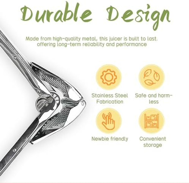 Stainless Steel Lemon Squeezer-Heavy Duty Manual Citrus Juicer for Lemon Lime&Orange Ergonomic Handheld Fruit Press with Juice Squeezer&Citrus Press Functions Manual Juicer Hand Press for Kitchen&Bar