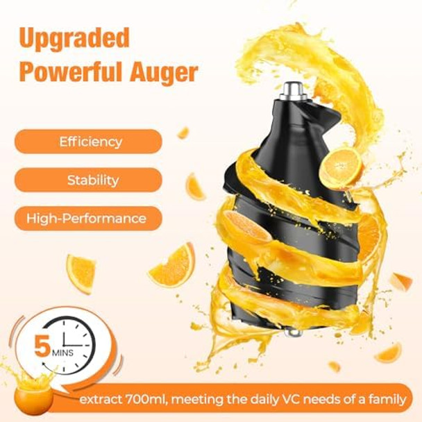 Slow Cold Press Juicer Machines: Masticating Cold Pressed Compact Juicer For Vegetable And Fruit Easy To Clean Silver Grey