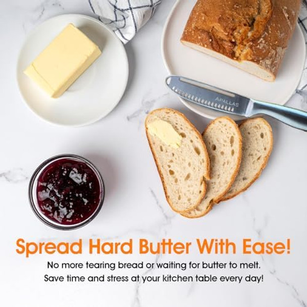 Butter Knife Spreader and Curler - Complete Your Kitchen Knives Set Curl Your Butter with Ease 3 Different Ways - Stainless Steel Cheese Cutter