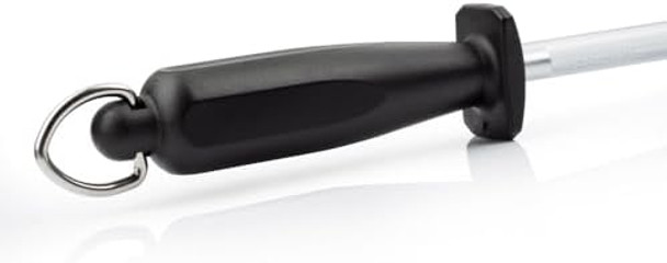 ARCOS Sharpening Steel 10 Inch Nitrum Stainless Steel and 250 mm blade. Series Chaira. Body Carbon Steel Chromium Coated 11 - Handle Polypropylene. Lightweight and smooth shapes. Color Black. ARCOS Sharpening Steel 10 Inch Nitrum Stainless Steel and 250 mm blade. Series Chaira. Body Carbon Steel Chromium Coated 11 - Handle Polypropylene. Lightweight and smooth shapes. Color Black.