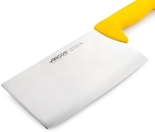Arcos Cleaver Knife 8 Inch Nitrum Stainless Steel And 215 Mm Blade. Professional Butcher Knife. Ergonomic Polypropylene Handle. Series 2900. Color Yellow Arcos Cleaver Knife 8 Inch Nitrum Stainless Steel And 215 Mm Blade. Professional Butcher Knife. Ergonomic Polypropylene Handle. Series 2900. Color Yellow