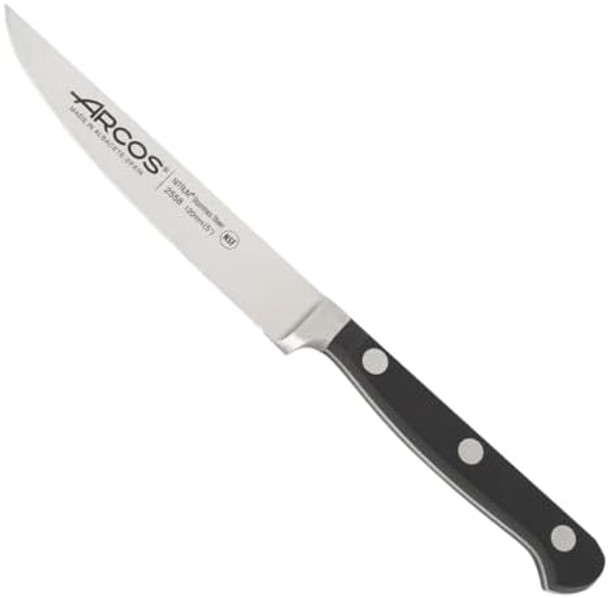 Arcos Series Clasica-Knife Set 6 Pieces (6 Steak Knives) -Blade Nitrum Forged Stainless Steel-Handle Polyoxymethylene (POM) Black Colour ands Plastic