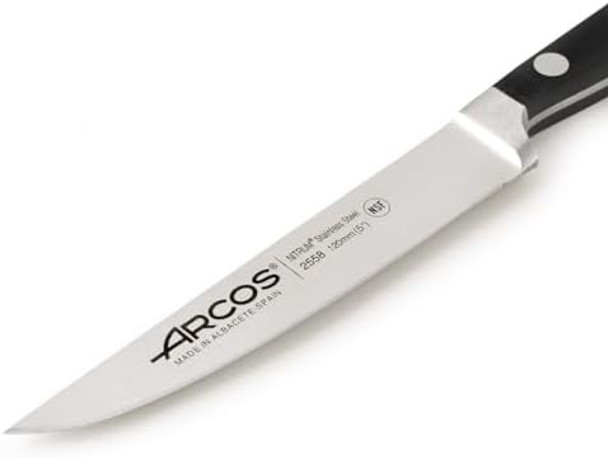 Arcos Series Clasica-Knife Set 6 Pieces (6 Steak Knives) -Blade Nitrum Forged Stainless Steel-Handle Polyoxymethylene (POM) Black Colour ands Plastic