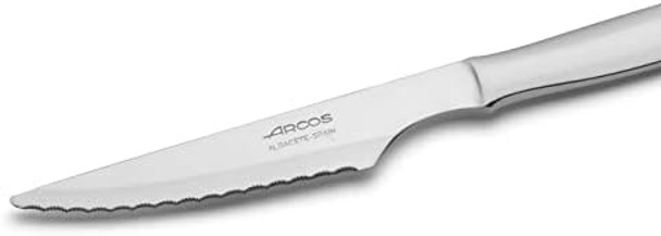 Arcos Steak Knives Set Of 6 - Premium Serrated Meat Knife Set With 4 Inch Nitrum Stainless Steel Monoblock Blade And Handle. Ideal For Precision Cutting. Mesa Series Arcos Steak Knives Set Of 6 - Premium Serrated Meat Knife Set With 4 Inch Nitrum Stainless Steel Monoblock Blade And Handle. Ideal For Precision Cutting. Mesa Series