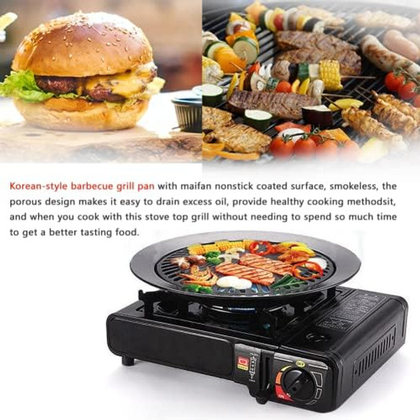 Eboxer Korean BBQ Grill Pan Non stick Barbecue Plate for Indoor Outdoor Grilling Bakeware for Home Camping