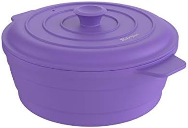 Bakerpan Silicone Microwave Steamer for Vegetables Air Fryer Pot with Lid Collapsible Silicone Steamer for Cooking 64 Fl oz Capacity