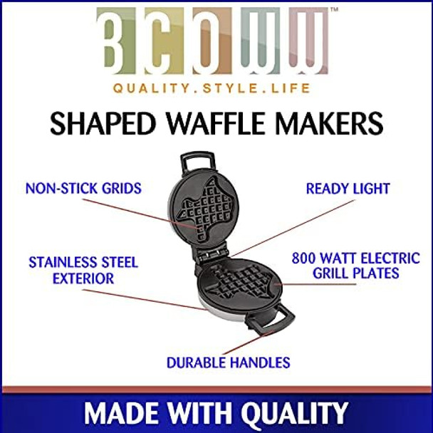 Canadian Maple Leaf Shaped Belgian Waffle Maker Non-stick Waffle Iron Works Perfectly for Chaffles Gluten or Paleo Pancake And Waffle Mix