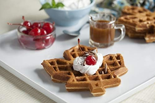 Canadian Maple Leaf Shaped Belgian Waffle Maker Non-stick Waffle Iron Works Perfectly for Chaffles Gluten or Paleo Pancake And Waffle Mix