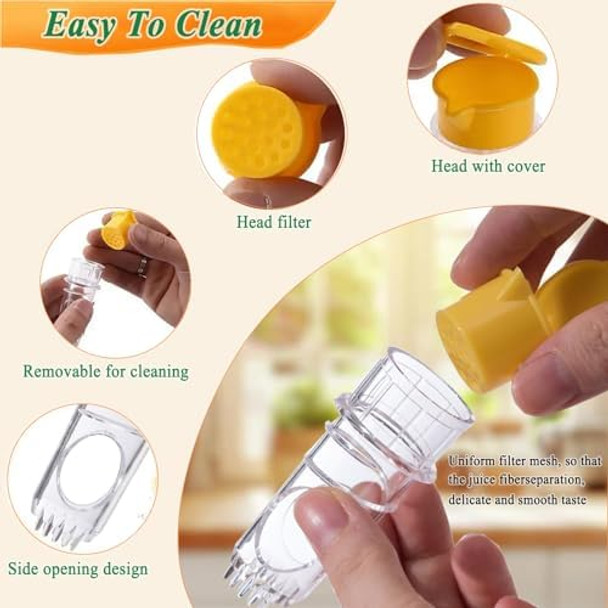 2PCS Screw Top Lemon Squeezer Manual Lemon Juicer with Built-in Filter Portable Orange Citrus Juice Extractor With Lid Lime Juicer Squeezer for Cocktails Drinks Cooking