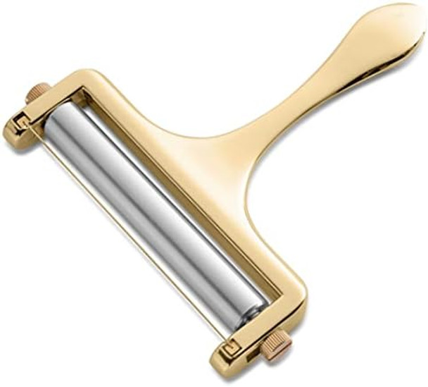 Bellemain Stainless Steel Wire Cheese Slicer - Hand Held Cutter for Cheddar Gruyere Raclette Mozzarella Block Adjustable Shaver Thick & Thin Slicer Curler (Silver)
