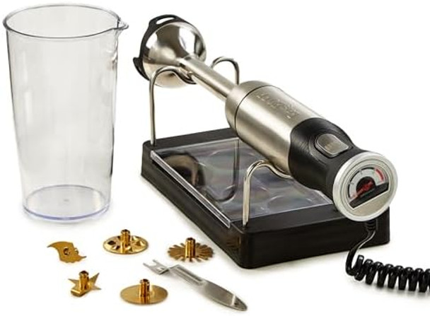 BergHOFF X5 Pro Stainless Steel Handheld Food Processor With 5 Multifunctional Blades 1000W 18000 RPM 13ft Expandable Low Noise 16-Speed Control Lightweight