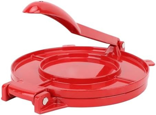 Cast Iron Tortilla Maker - 9.8 x 10Inch Inch Electric Rotis Tortilla Press Flour Tortilla Press Multifunctional Tortilla Press for Dumpling Skin Dough(Red)