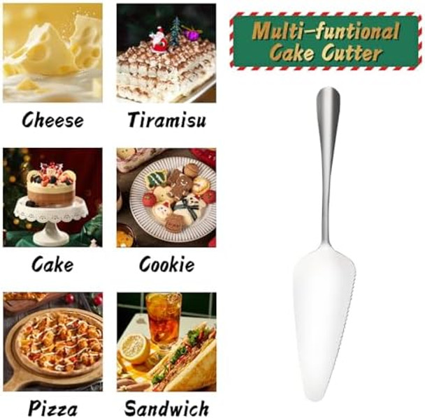 Cake Cutting for Wedding Stainless Steel Pie Server Spatula Cake Cutter with Serrated Edge Pie Server Cake Pizza Cutter Cheese Pie for Birthday Anniversary Christmas-9-Inch