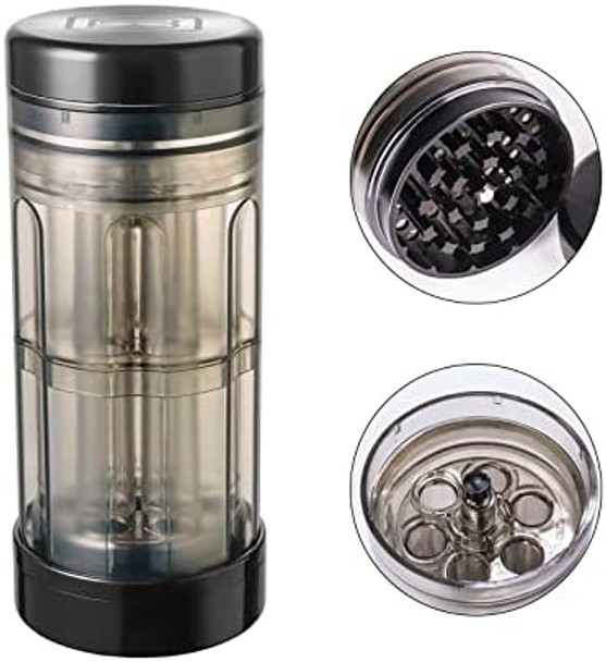 Boy 2.8 Inch Large Aluminium Grinder Transparent Cone Loader & Storage 3 in 1 Cone Pre Roll Filler Machine Simple Grinders Cone Rolling Machine Cone Loader with Broom& Brush