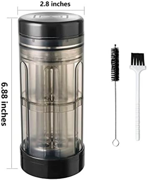 Boy 2.8 Inch Large Aluminium Grinder Transparent Cone Loader & Storage 3 in 1 Cone Pre Roll Filler Machine Simple Grinders Cone Rolling Machine Cone Loader with Broom& Brush