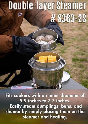CAMPINGMOON Φ6.1'' Stainless Steel Double-layer Steamer for Diameter 5.9" to 7.7" cookers S363-2S