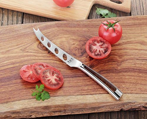 Cangshan N1 Series German Steel Forged Tomato and Cheese Knife 5" Blade Silver