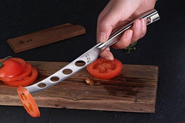 Cangshan TN1 Series 1021882 Swedish 14C28N Steel Forged 5-Inch Tomato/Cheese Knife and Wood Sheath Set