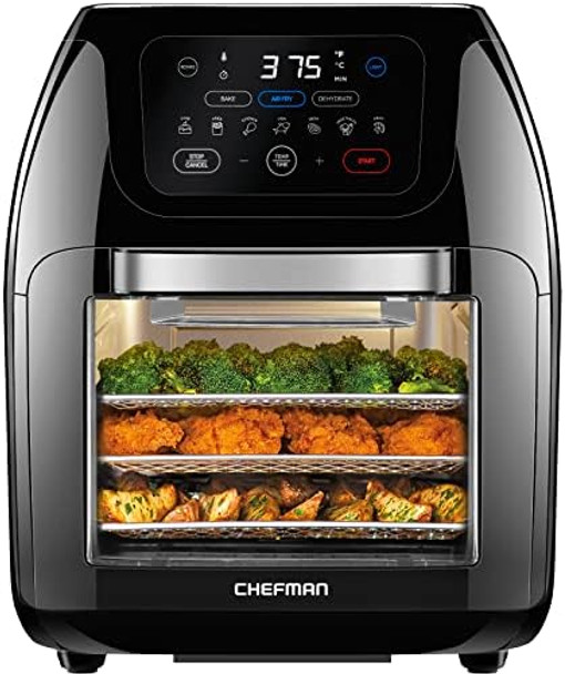 CHEFMAN Multifunctional Digital Air Fryer+ Rotisserie Dehydrator & Electric Egg Cooker Boiler Rapid Poacher Food & Vegetable Steamer